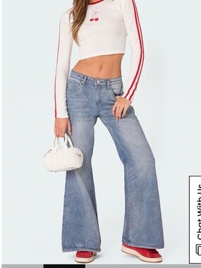 Edikted Low Rise Wide Leg Jeans size Medium